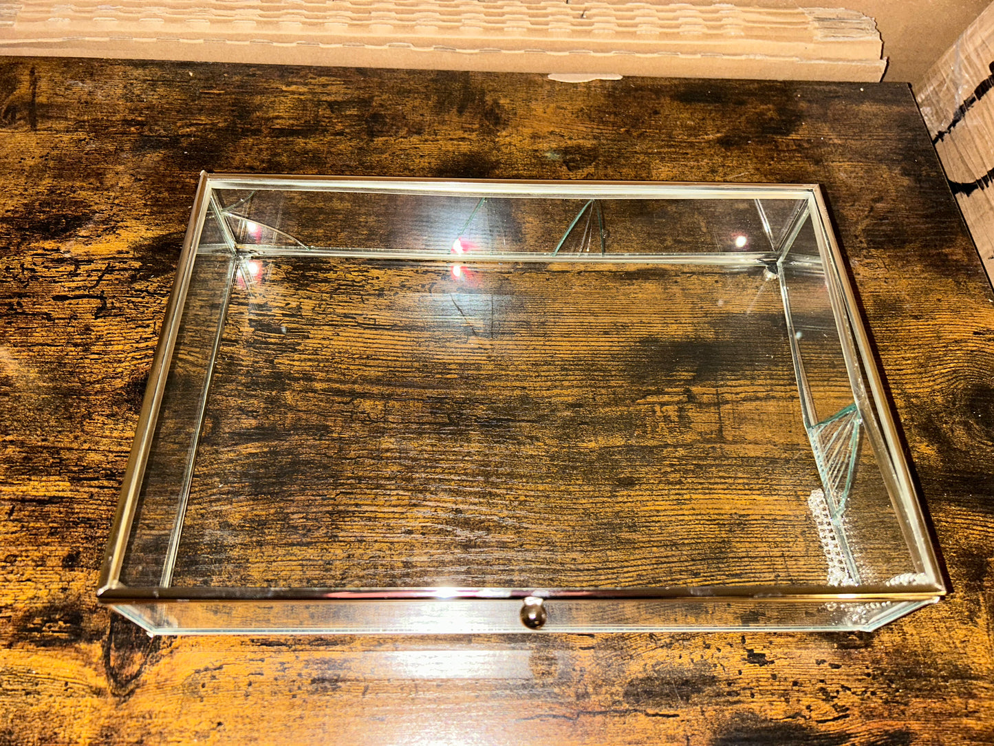 B Ware Glasbox Silber20x30cm