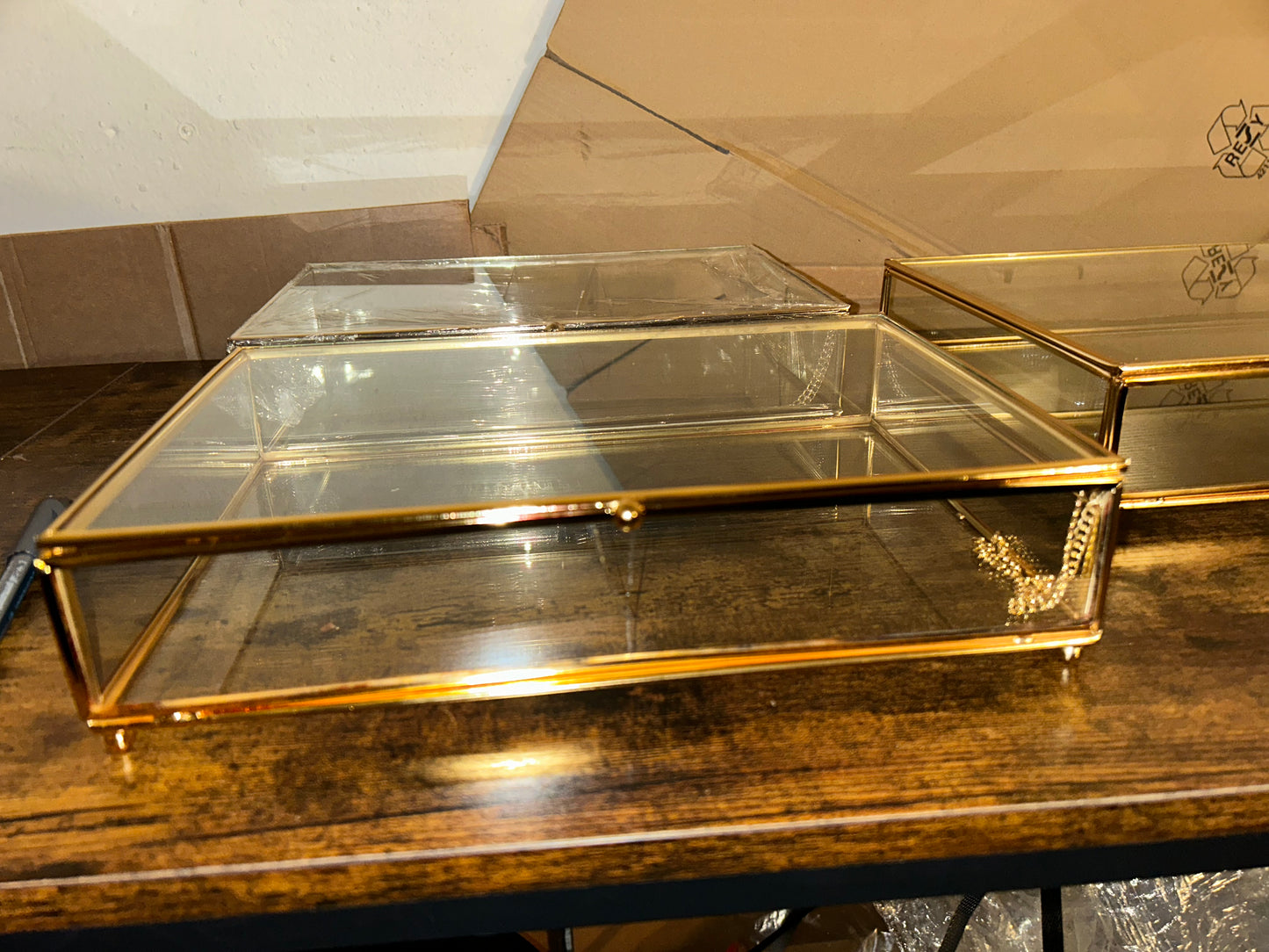 B Ware Glasbox Gold 20x30cm