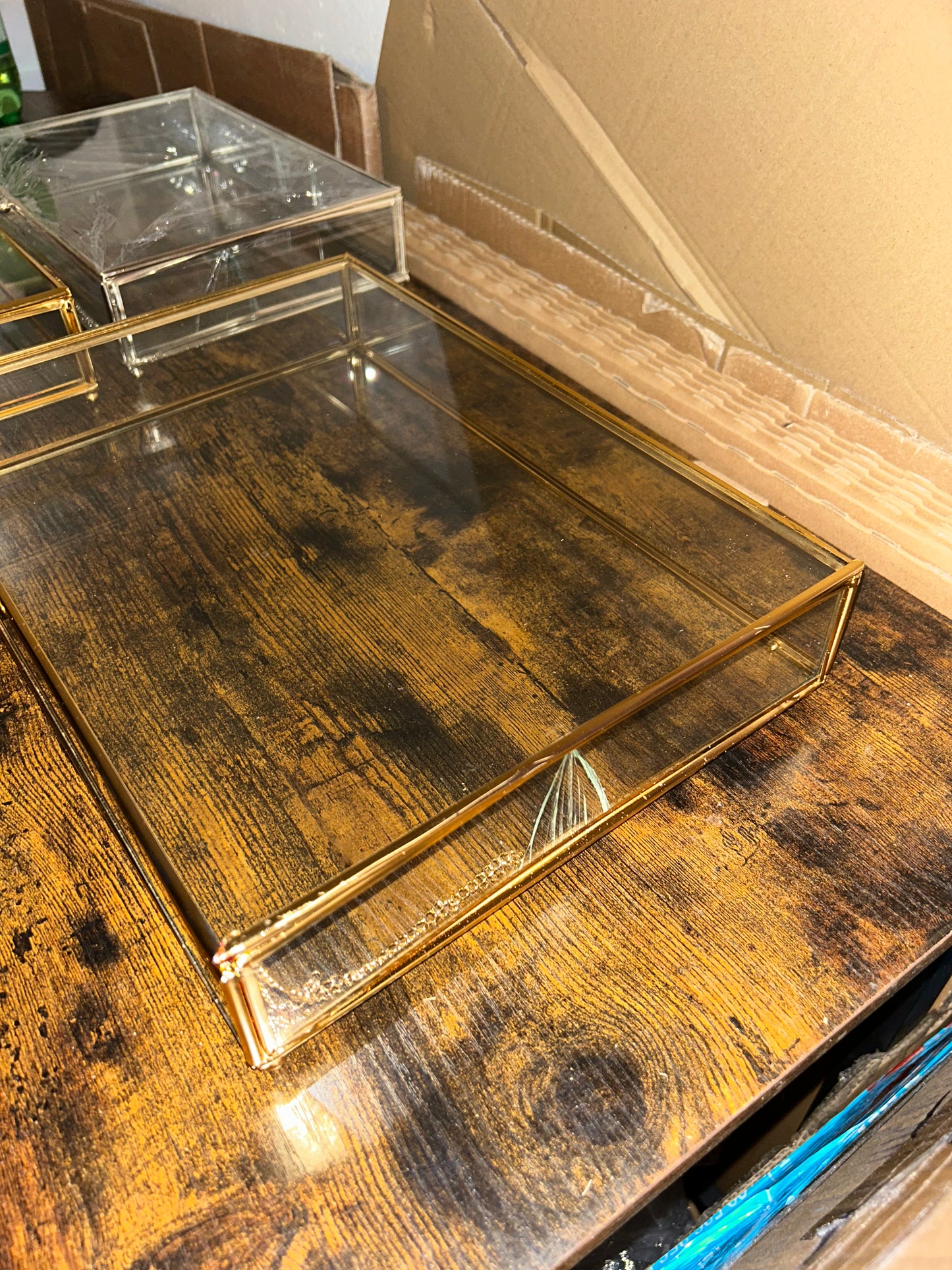 B Ware Glasbox Gold 25x35cm