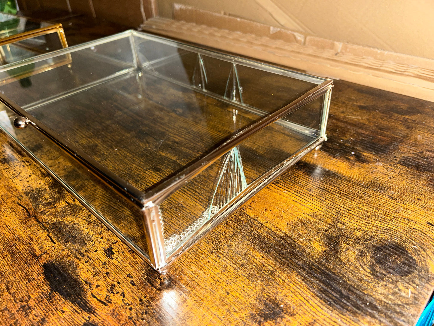 B Ware Glasbox Silber20x30cm