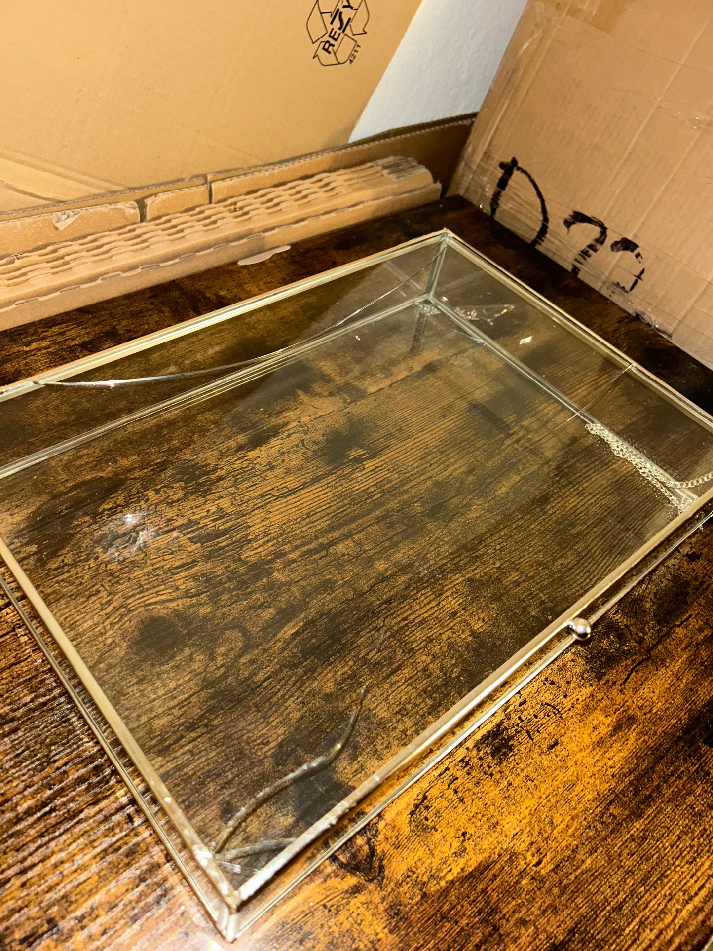 B Ware Glasbox Silber 25x35cm