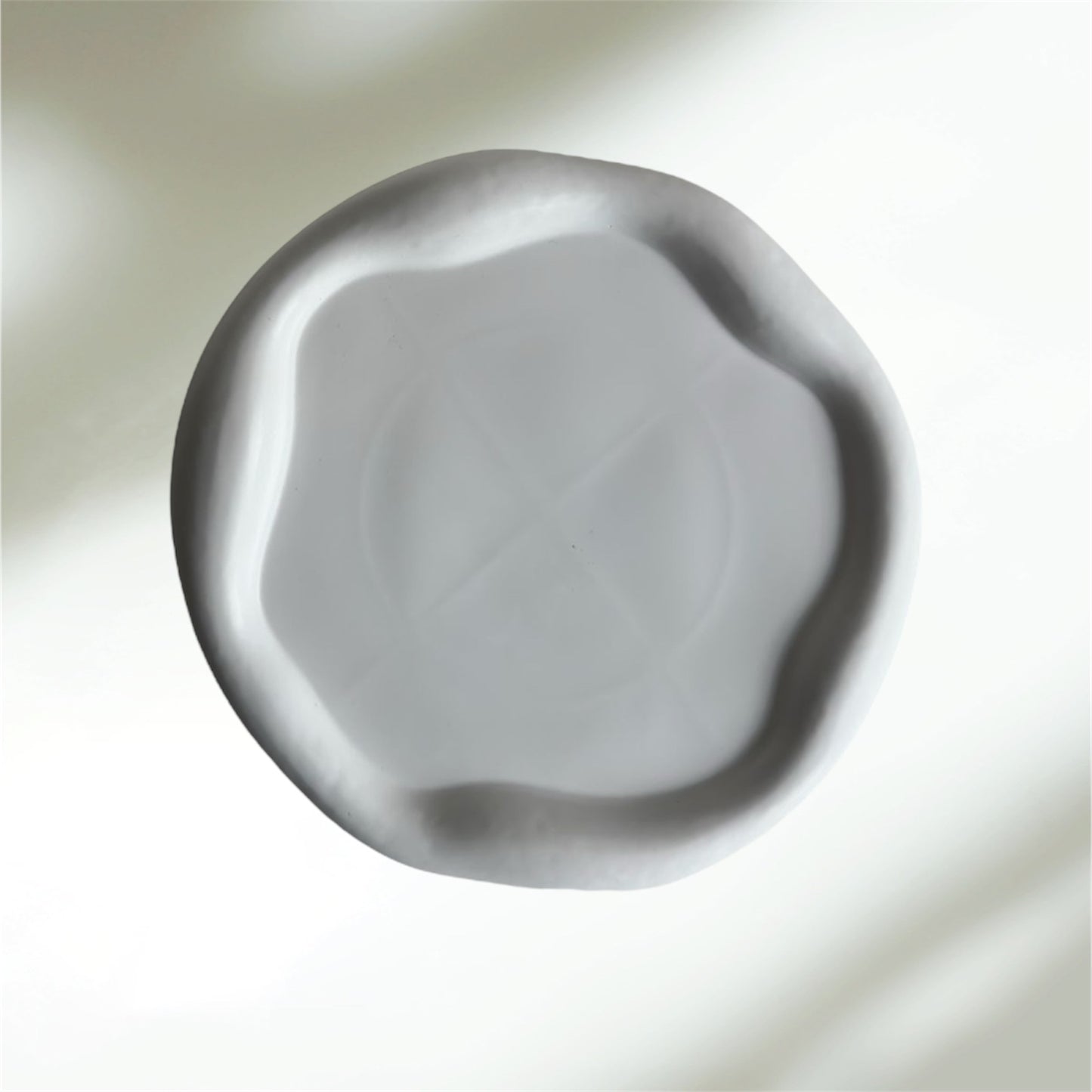 Rustikales Keramiktablett |Wellenform |Weiß|