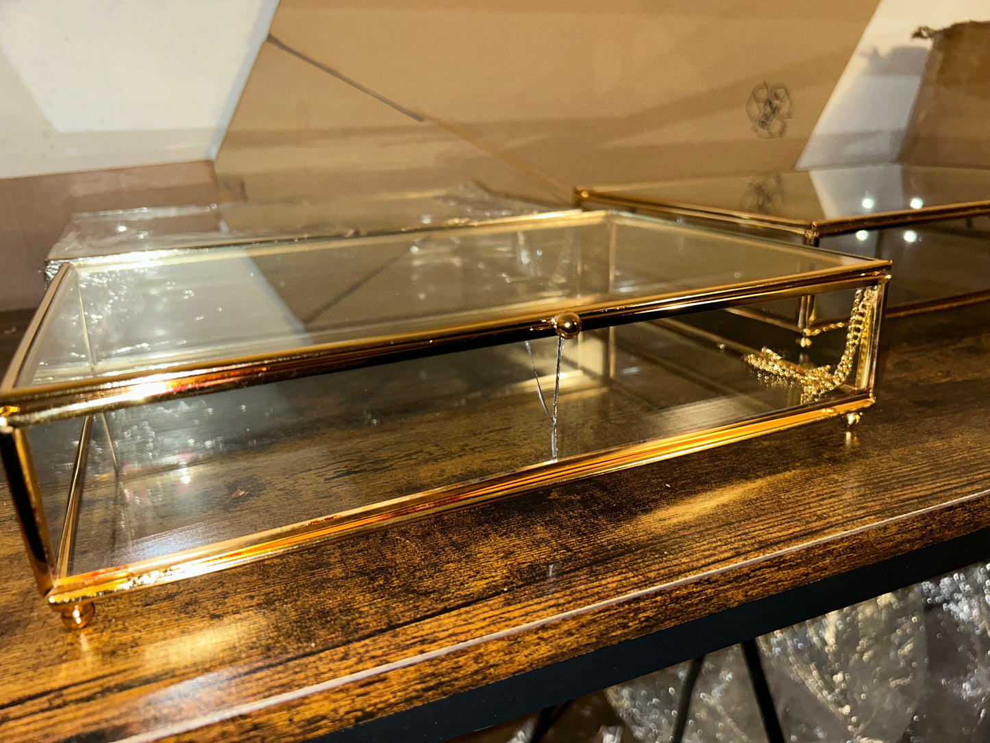 B Ware Glasbox Gold 20x30cm