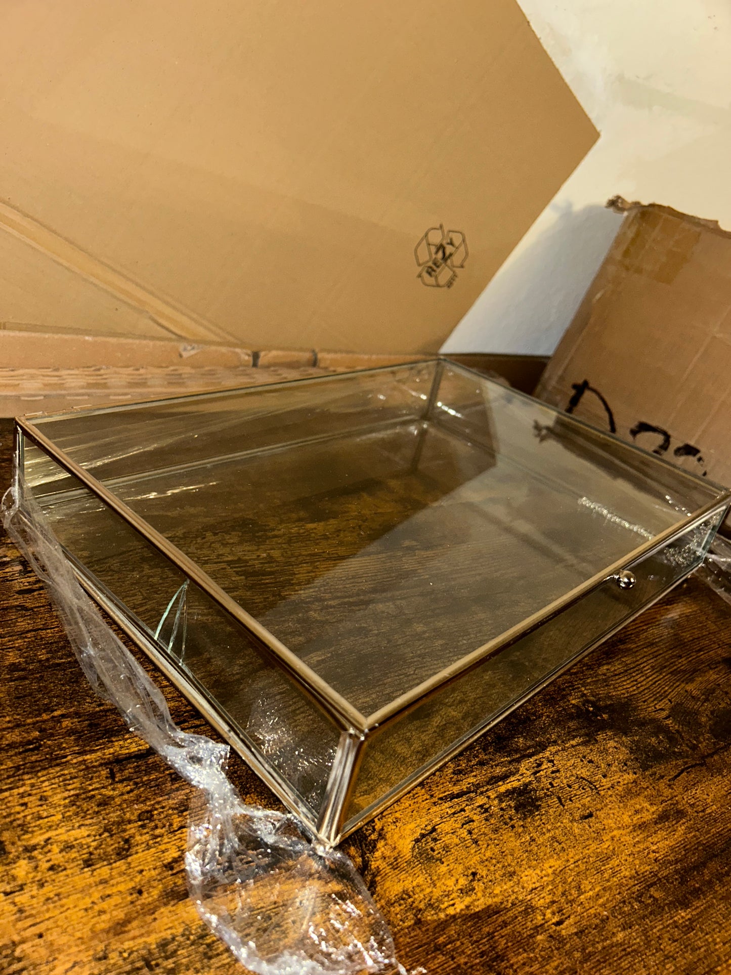 B Ware Glasbox Silber 25x35cm