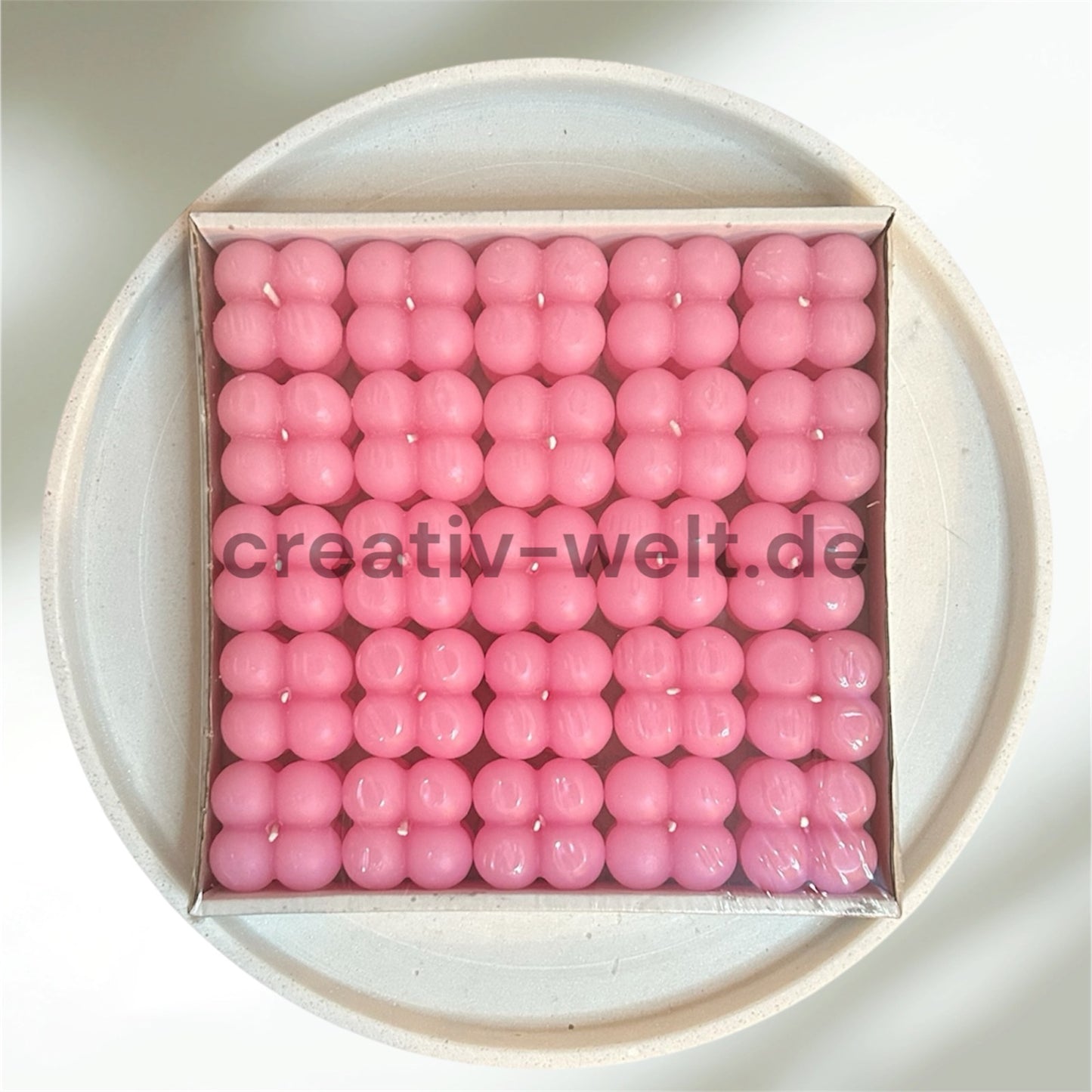 Bubble Kerze in Rosa