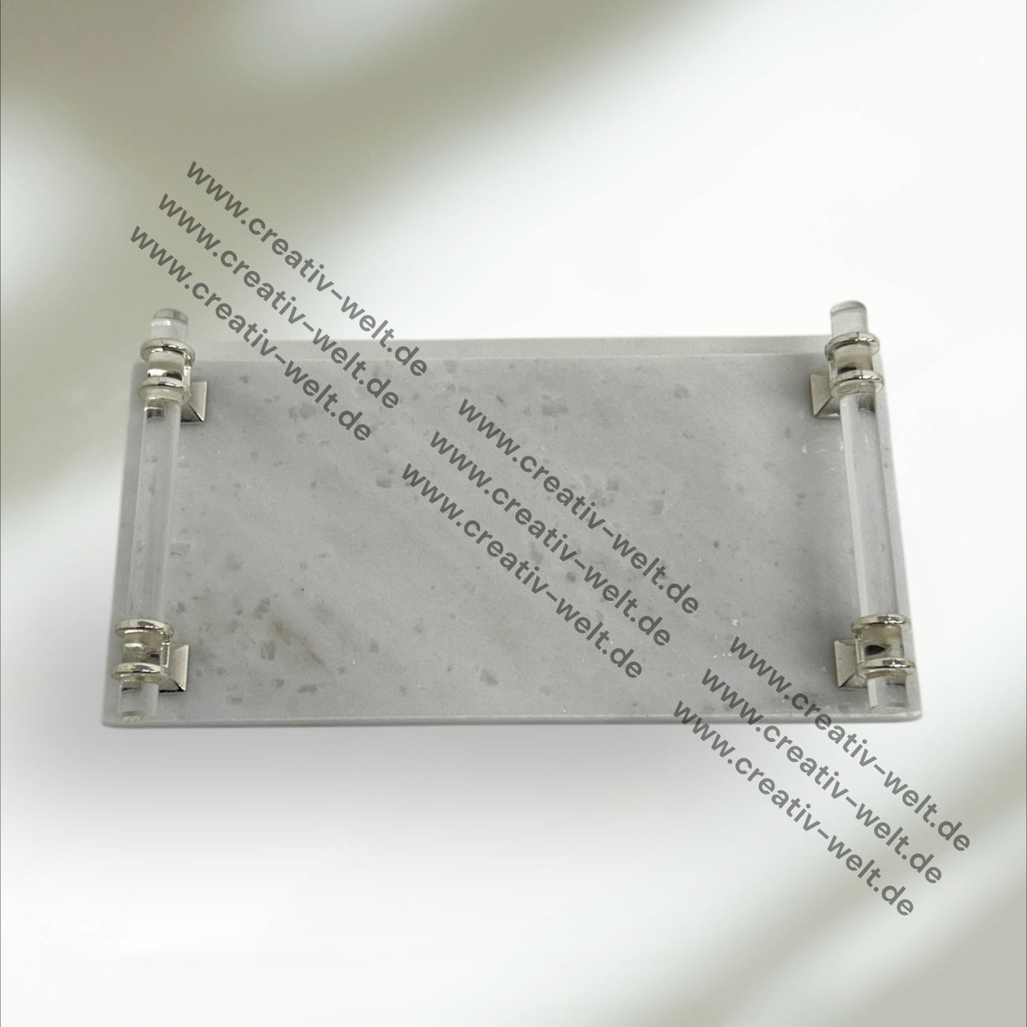 Eckiges Verlobungstablett | Marmortablett |Silber/Acryl| Dekotablett| 2 Größen
