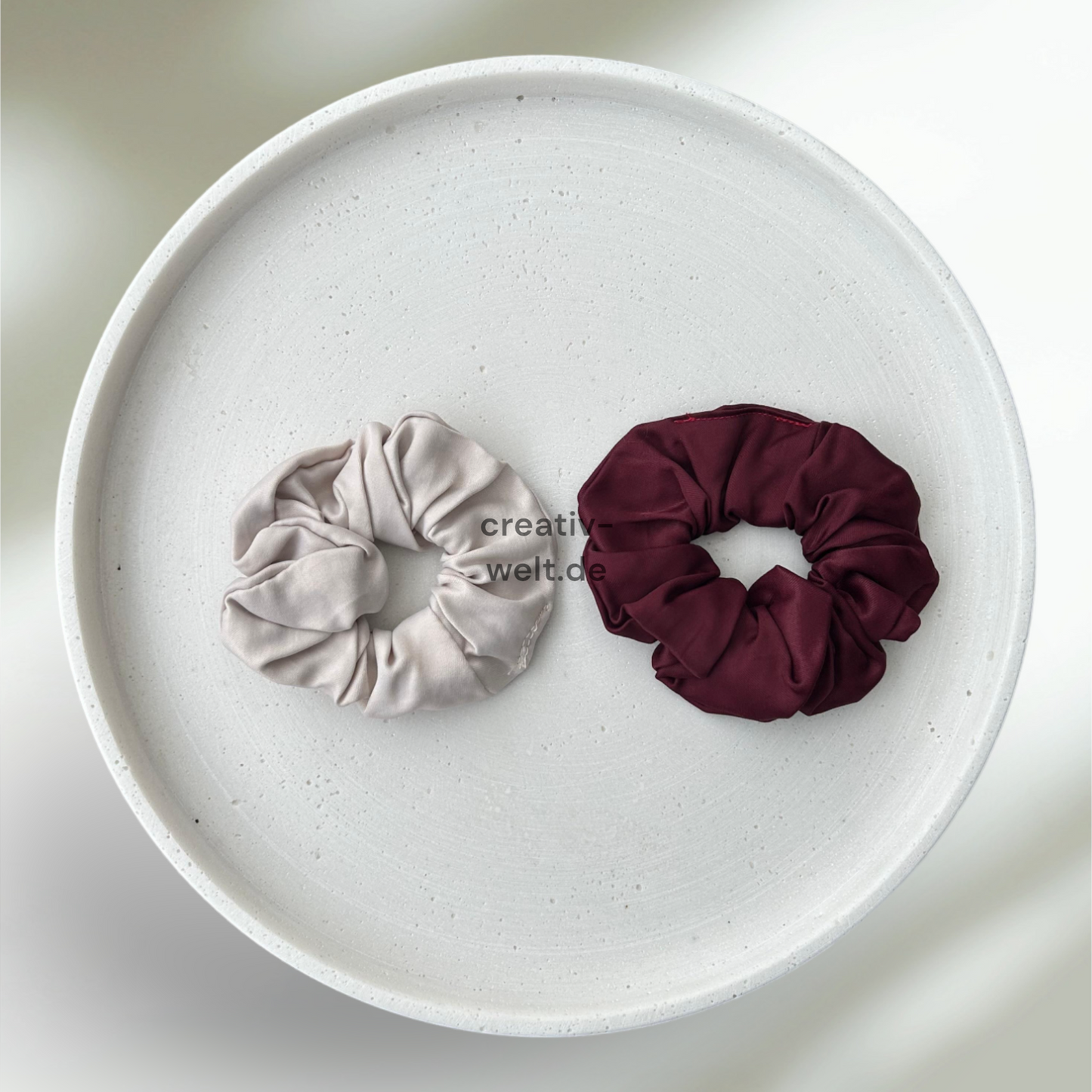 Seideseiden Scrunchies in Creme