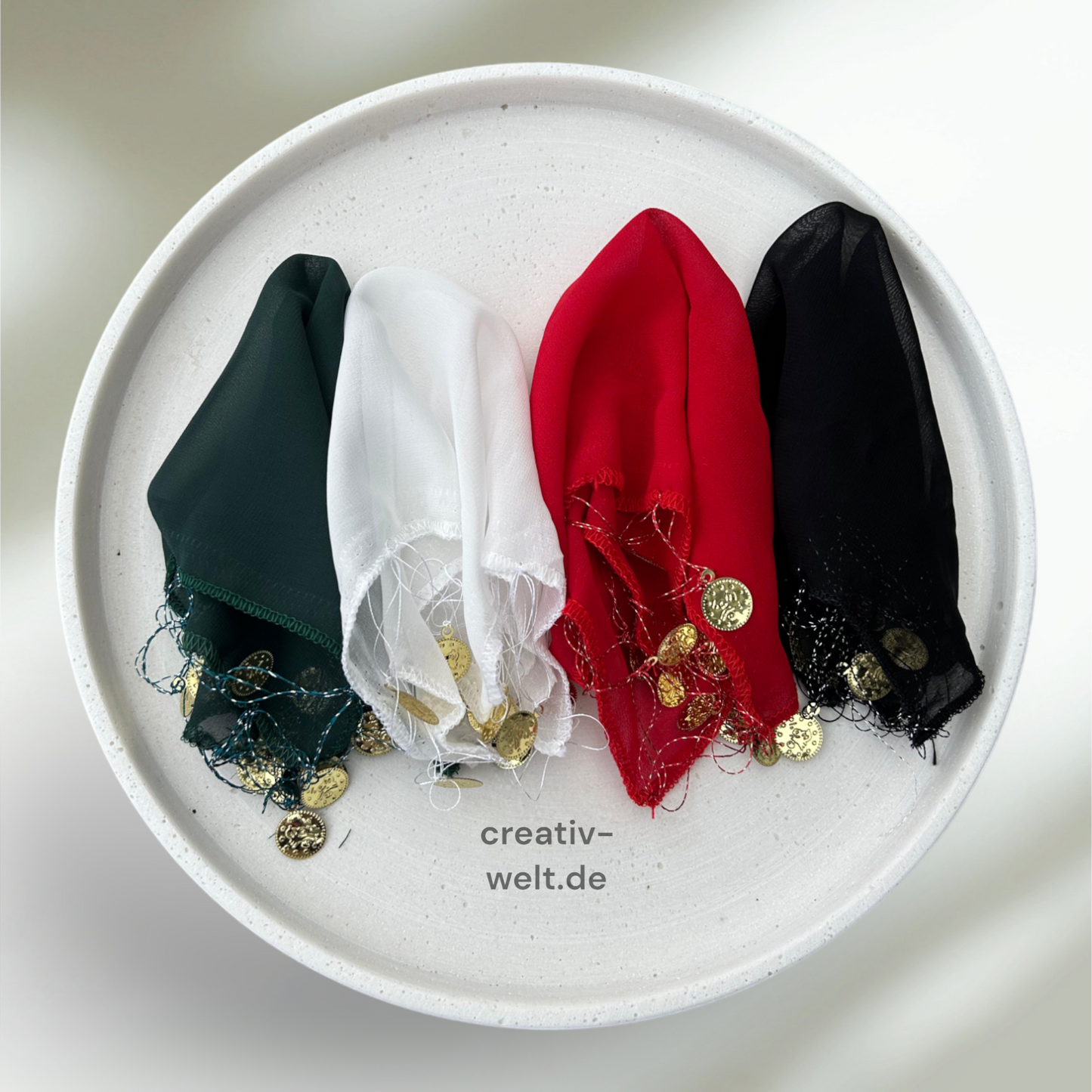 10x Premium Henna Halay Tuch Weiß