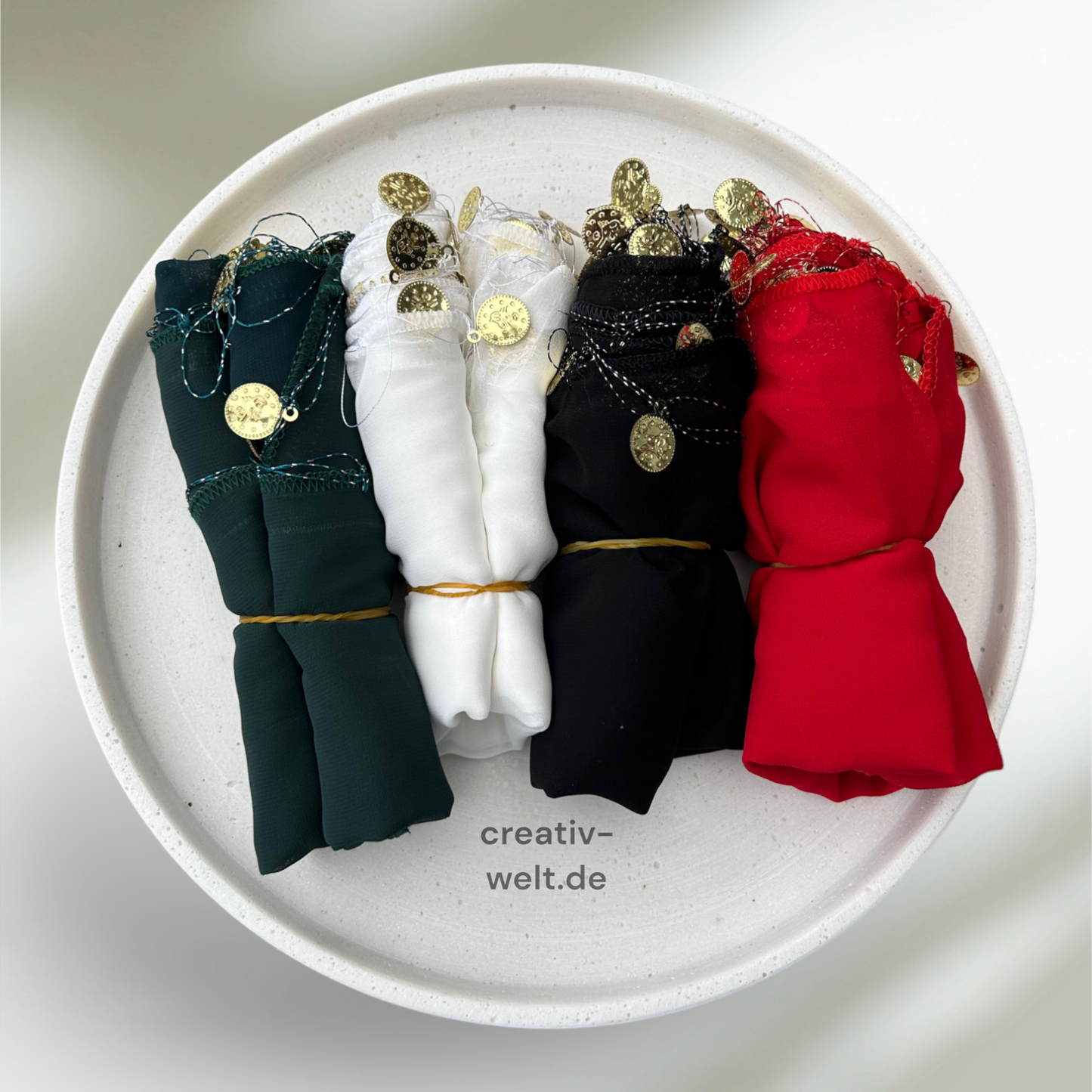 10x Premium Henna Halay Tuch Dunkelgrün
