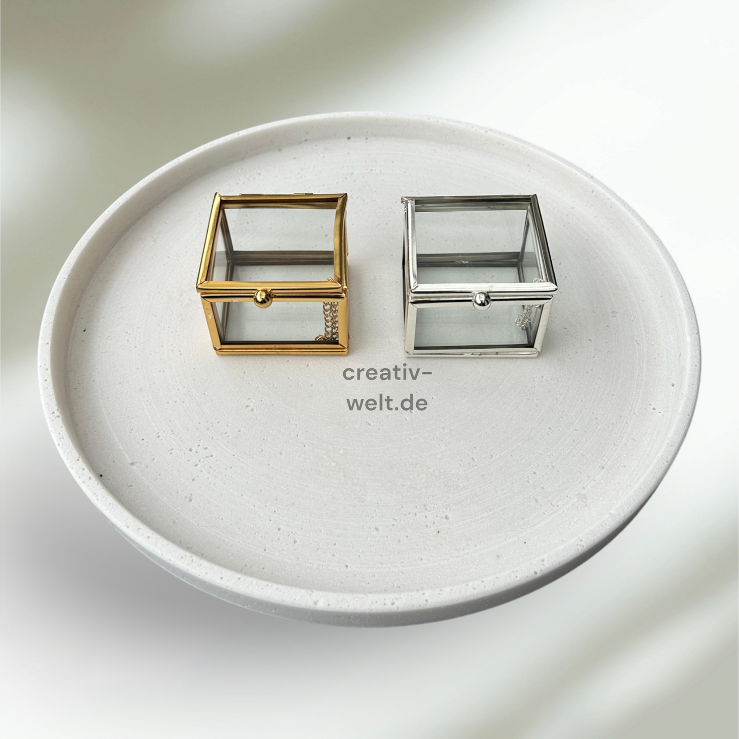 Ringbox Quadratisch in Silber