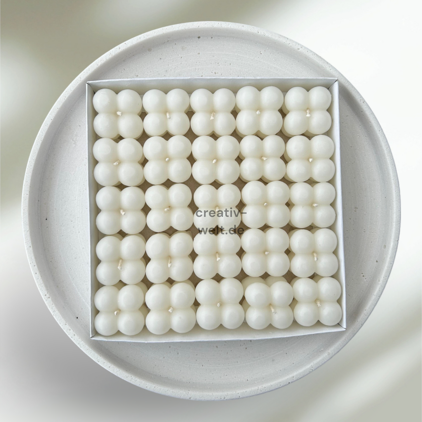 1xBubble Kerze in Weiß