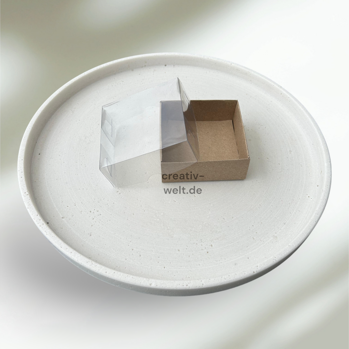 5er-Pack Kraft-Acetatschachteln in Braun, 8x8x3 cm