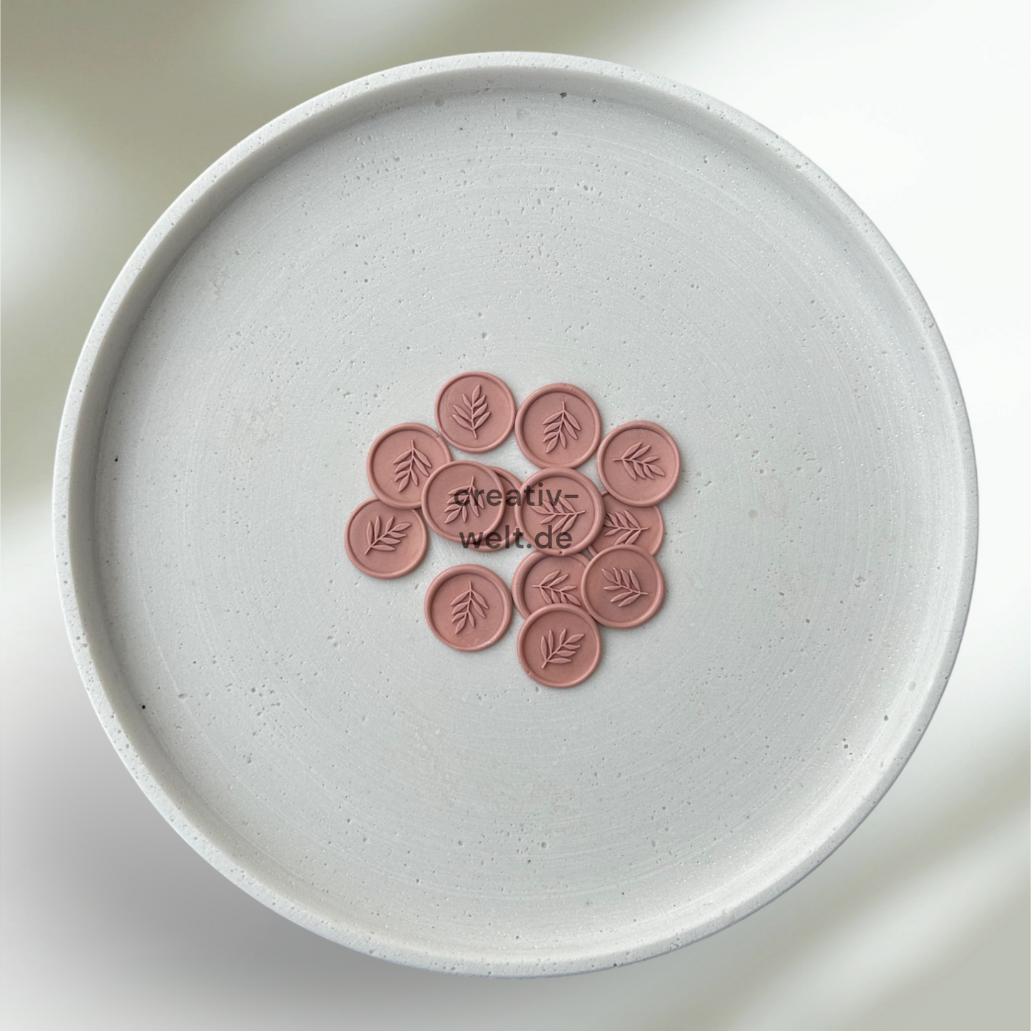 Wachssiegel mit Zweig Muster LACHSROSE