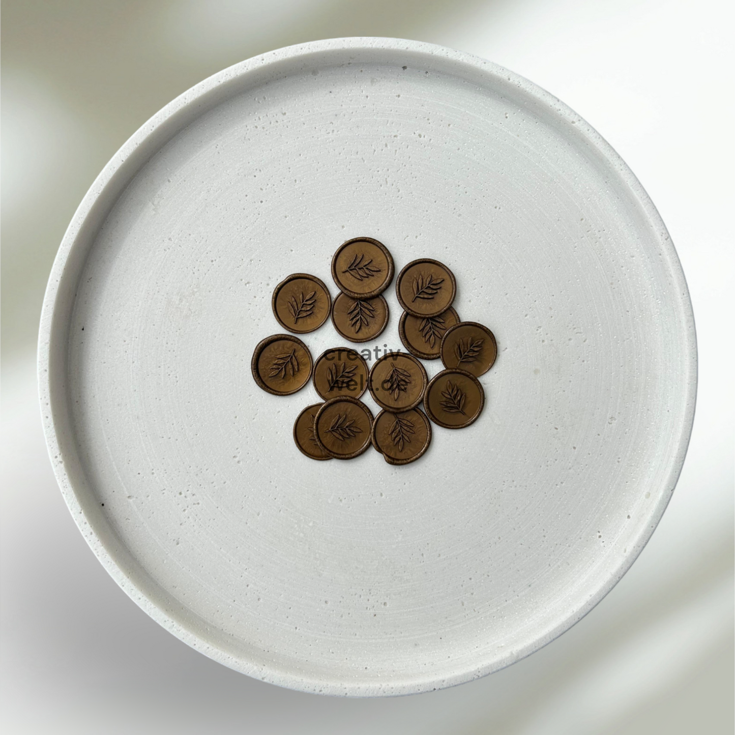 Wachssiegel mit Zweig Muster BRAUNGOLD