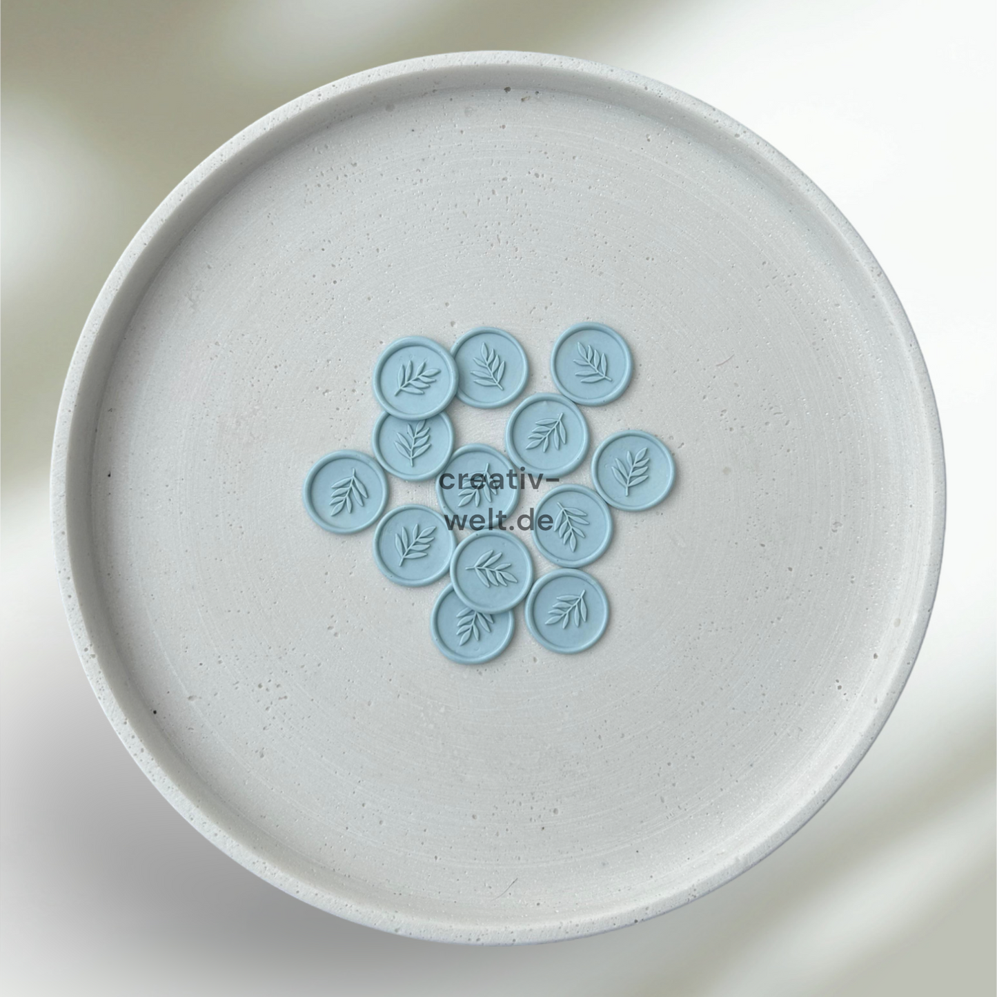 Wachssiegel mit Zweig Muster BABYBLUE