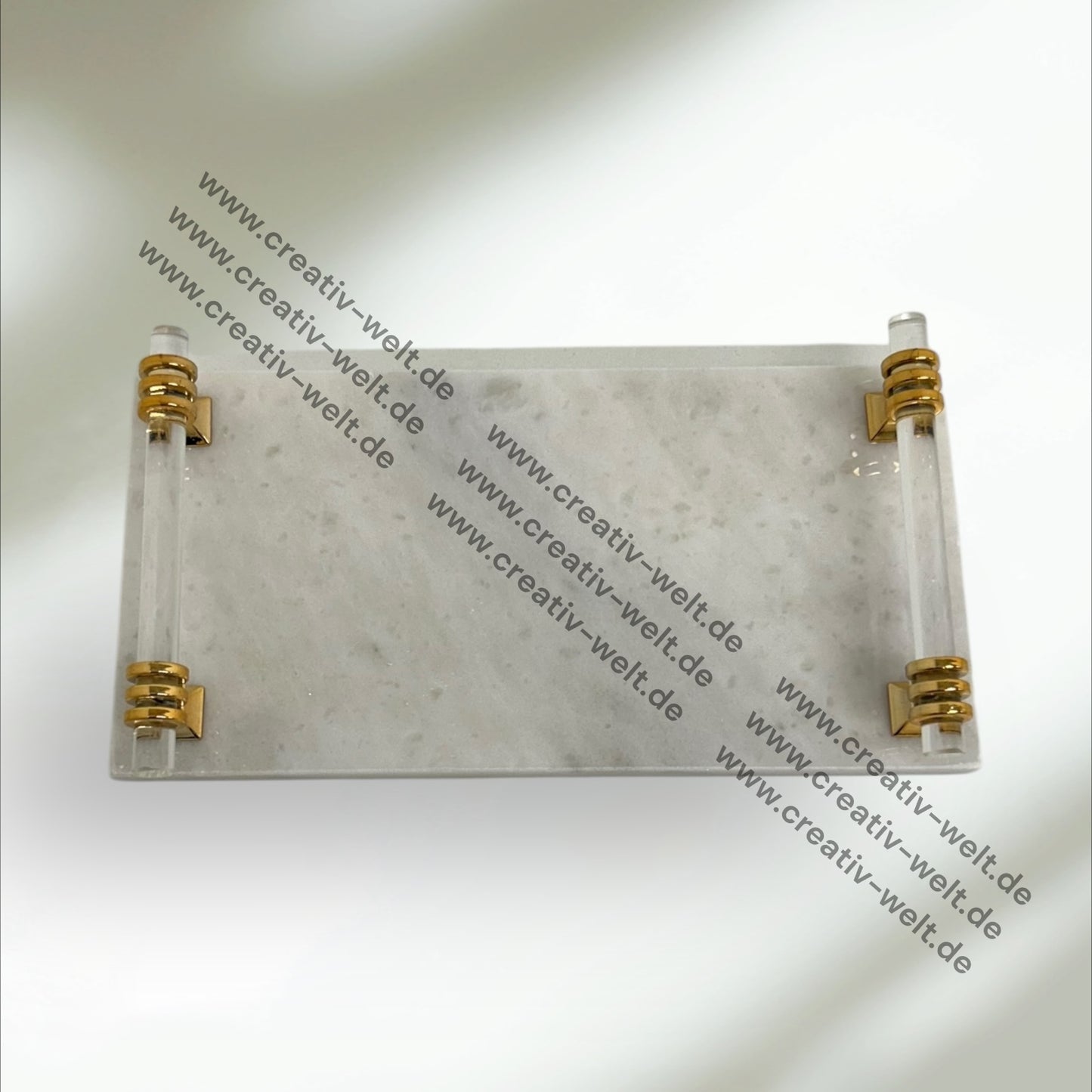 Eckiges Verlobungstablett | Marmortablett |Gold/Acryl| Dekotablett| 2 Größen