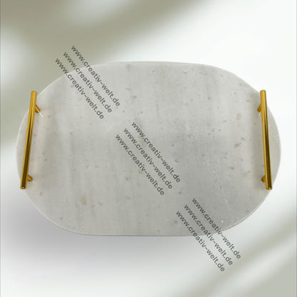 Ovales Verlobungstablett | Marmortablett |Gold| Dekotablett| 2 Größen