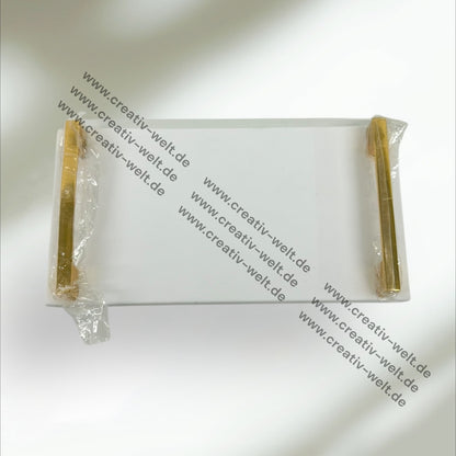 Eckiges Verlobungstablett |Weißes Marmortablett |Gold| Dekotablett| 2 Größen