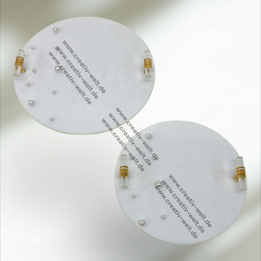 Rundes Verlobungstablett aus Acrylglas mit Perlen| Gold| Dekotablett| 2 Größe