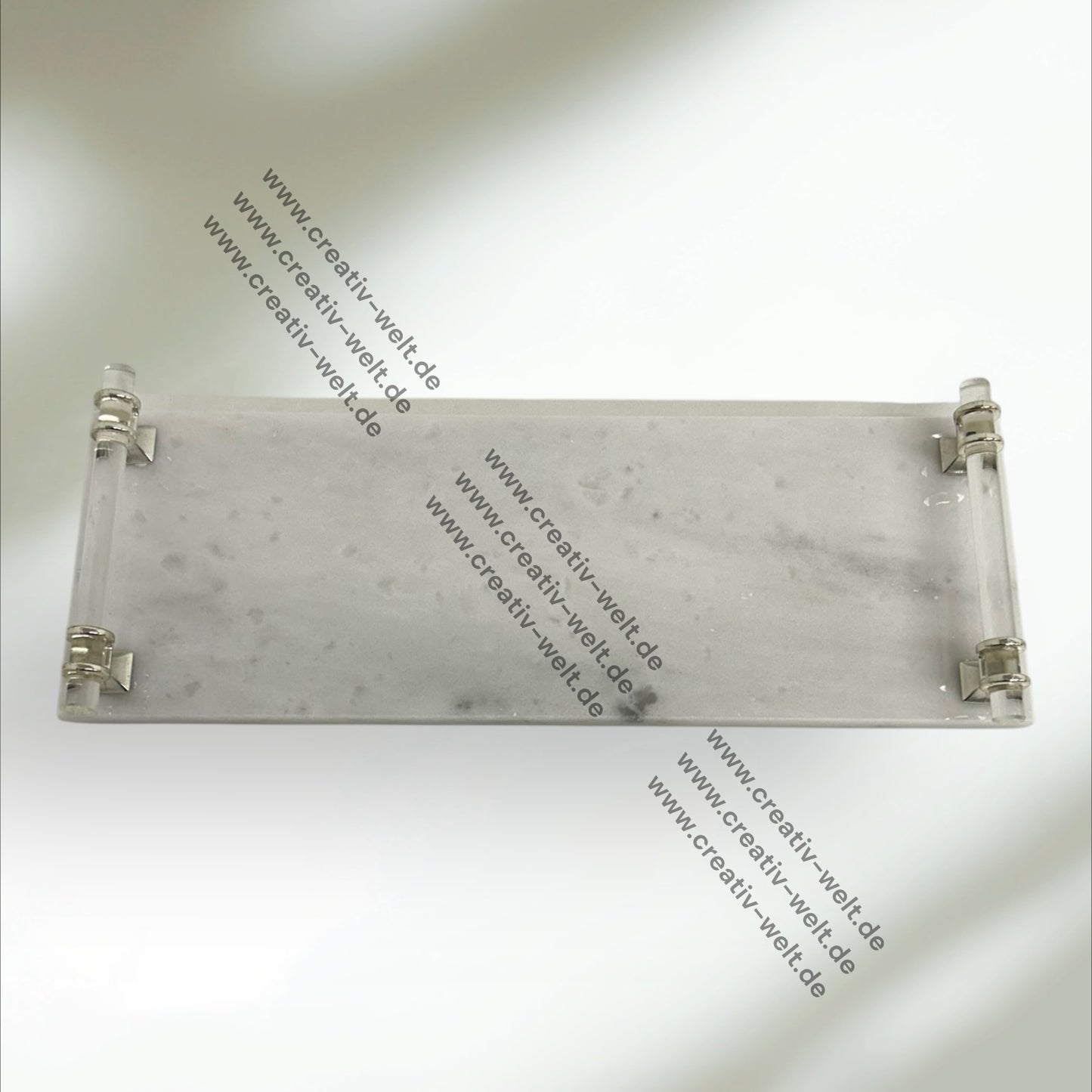 Eckiges Verlobungstablett | Marmortablett |Silber/Acryl| Dekotablett| 2 Größen