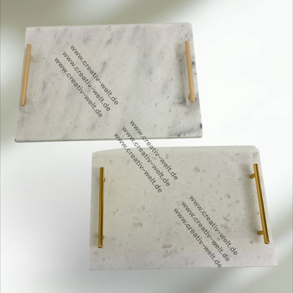 Eckiges Verlobungstablett 2| Marmortablett  |Gold| Dekotablett| 2 Größen