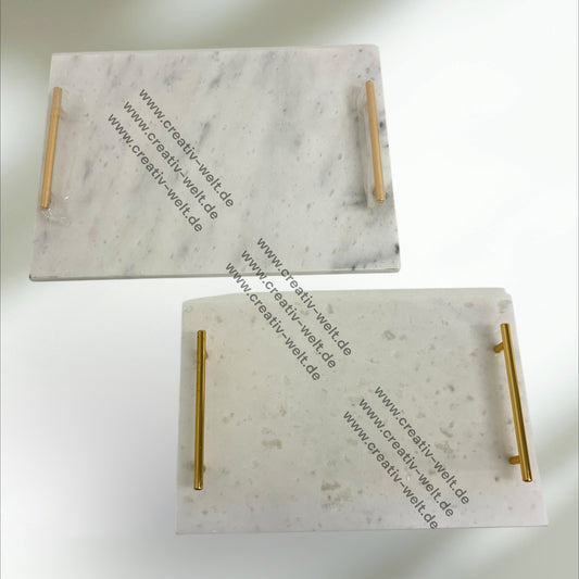 Eckiges Verlobungstablett 2| Marmortablett  |Gold| Dekotablett| 2 Größen