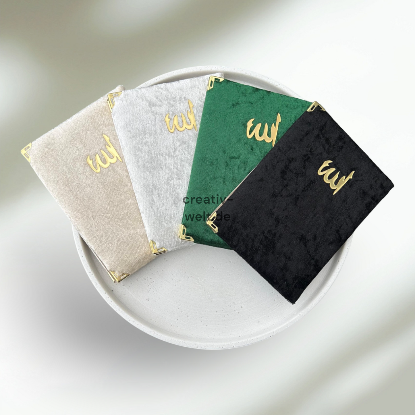 Yasin Koranbuch mit Samteinband, 80 Seiten in Grau