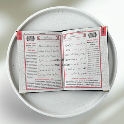 Yasin Koranbuch mit Samteinband, 80 Seiten in Grau