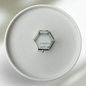 Ringbox Sechseckige Glasbox in Silber