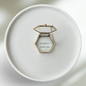 Ringbox Sechseckige Glasbox in Gold