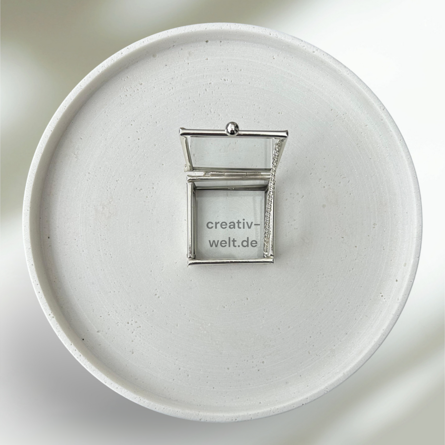 Ringbox Quadratisch in Silber