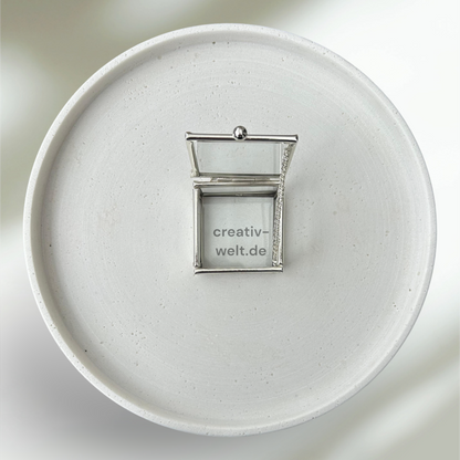 Ringbox Quadratisch in Silber