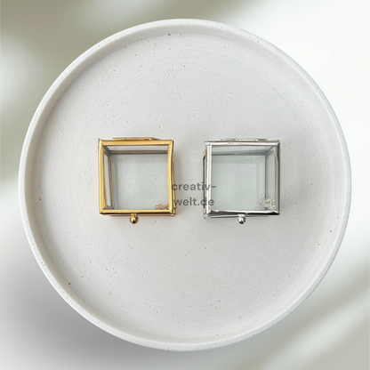 Ringbox Quadratisch in Silber