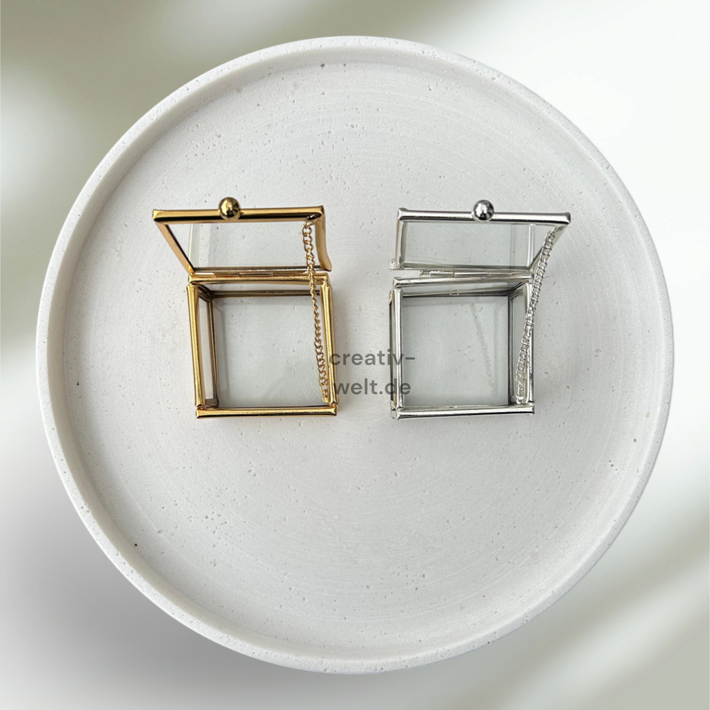 Ringbox Quadratisch in Gold