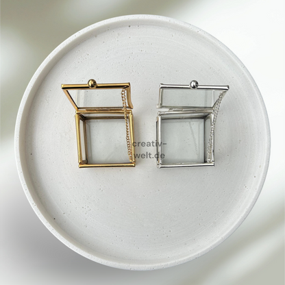 Ringbox Quadratisch in Silber