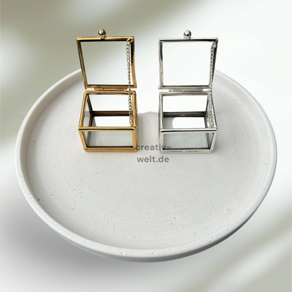 Ringbox Quadratisch in Silber