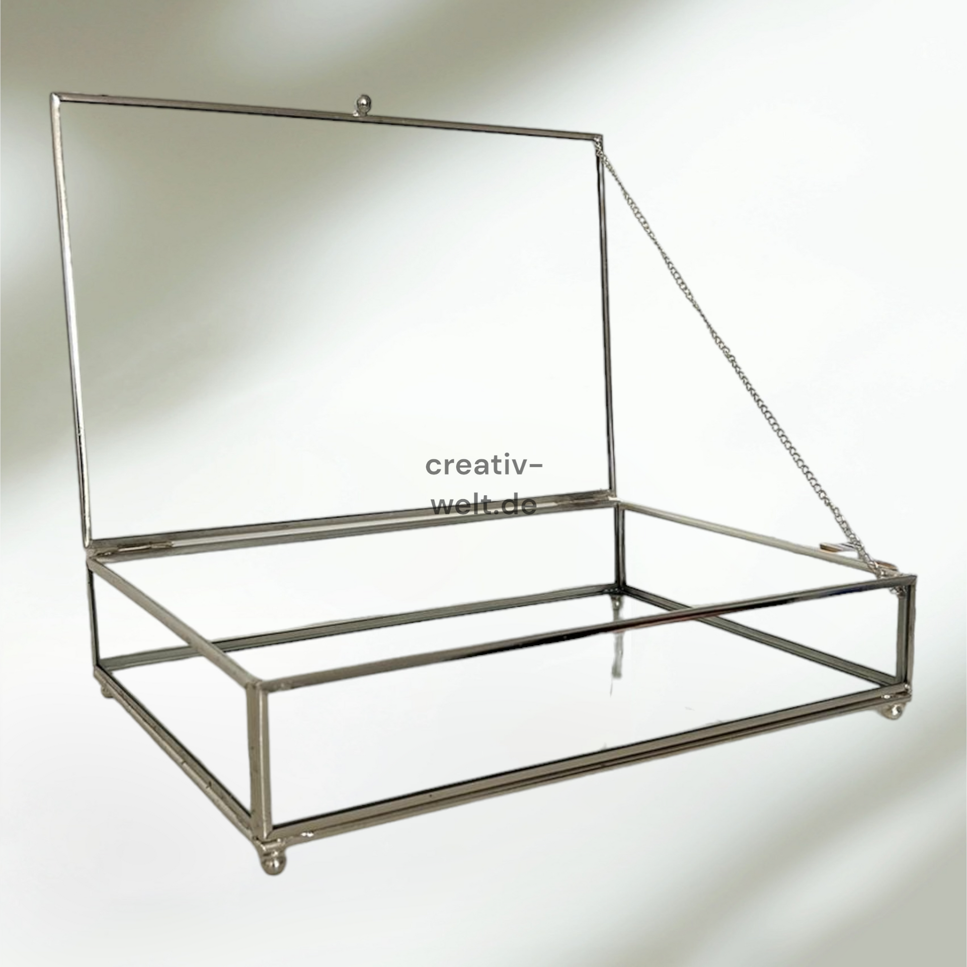 glasbox aufbewahrung Glasbox 25x35cm in Silber