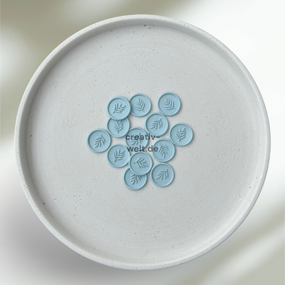 Wachssiegel mit Zweig Muster BABYBLUE
