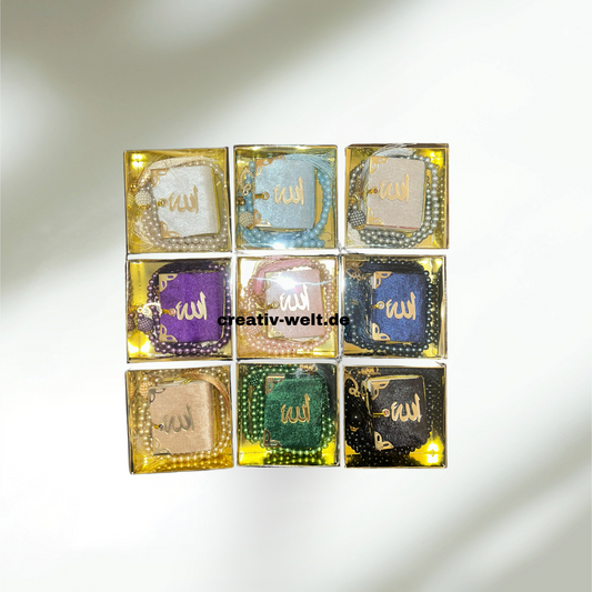Mini Koran - Geschenkset mit Perlen-Tesbih– 9 Farben